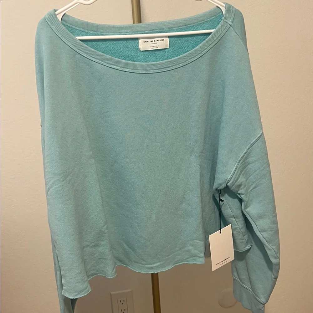 Women's Spiritual Gangster Bella Off Shoulder Crewneck Sweatshirt - Picture 3 of 5